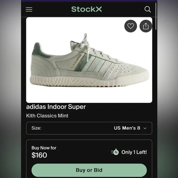 Kith x Adidas Indoor Super Classics Program- Green. Men's US 9 NWT - Picture 2 of 7